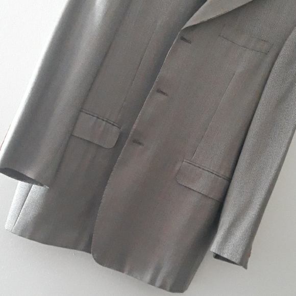 Canali  Pattern Silk Wool Three Button Blazer - Picture 2 of 11